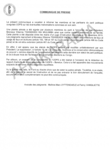 Plainte UDPS
