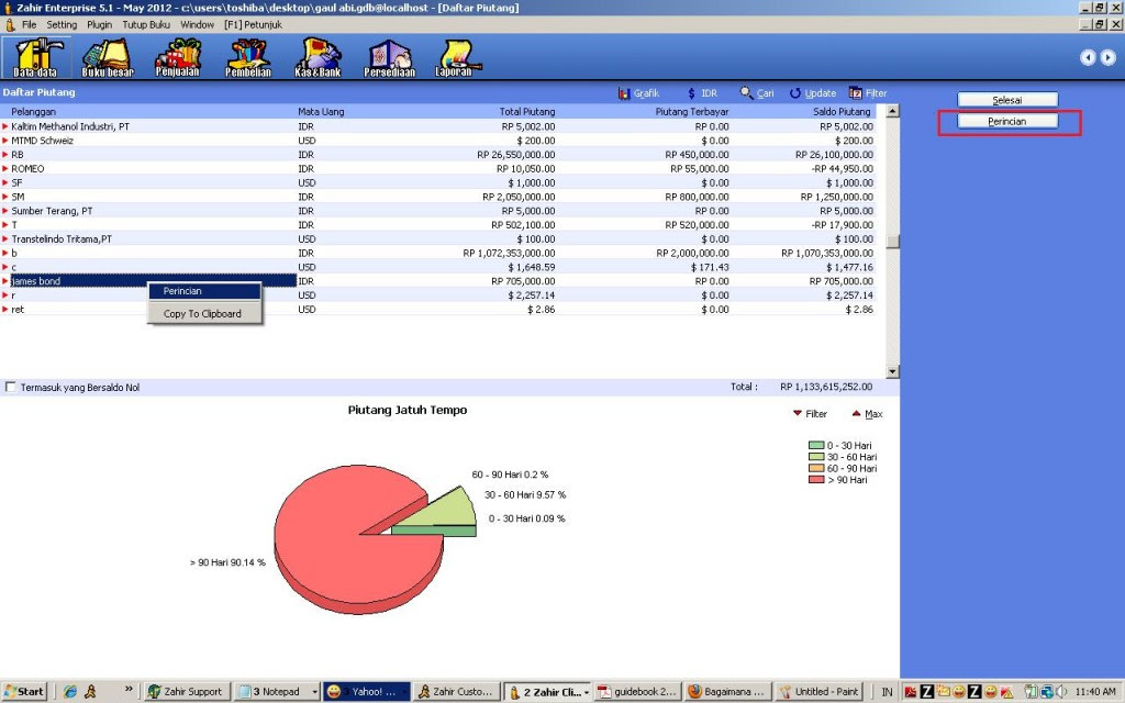 Fungsi Write Off - PT Zahir Internasional