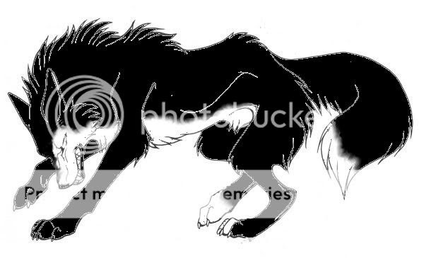 anime wolf lineart. picture.