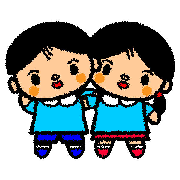 かわいい幼稚園のカップルの無料イラスト 商用フリー オイデ43