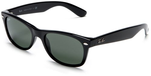 Ray-Ban RB2132 New Wayfarer Sunglasses,Black Frame/G-15-XLT Lens,52 mm