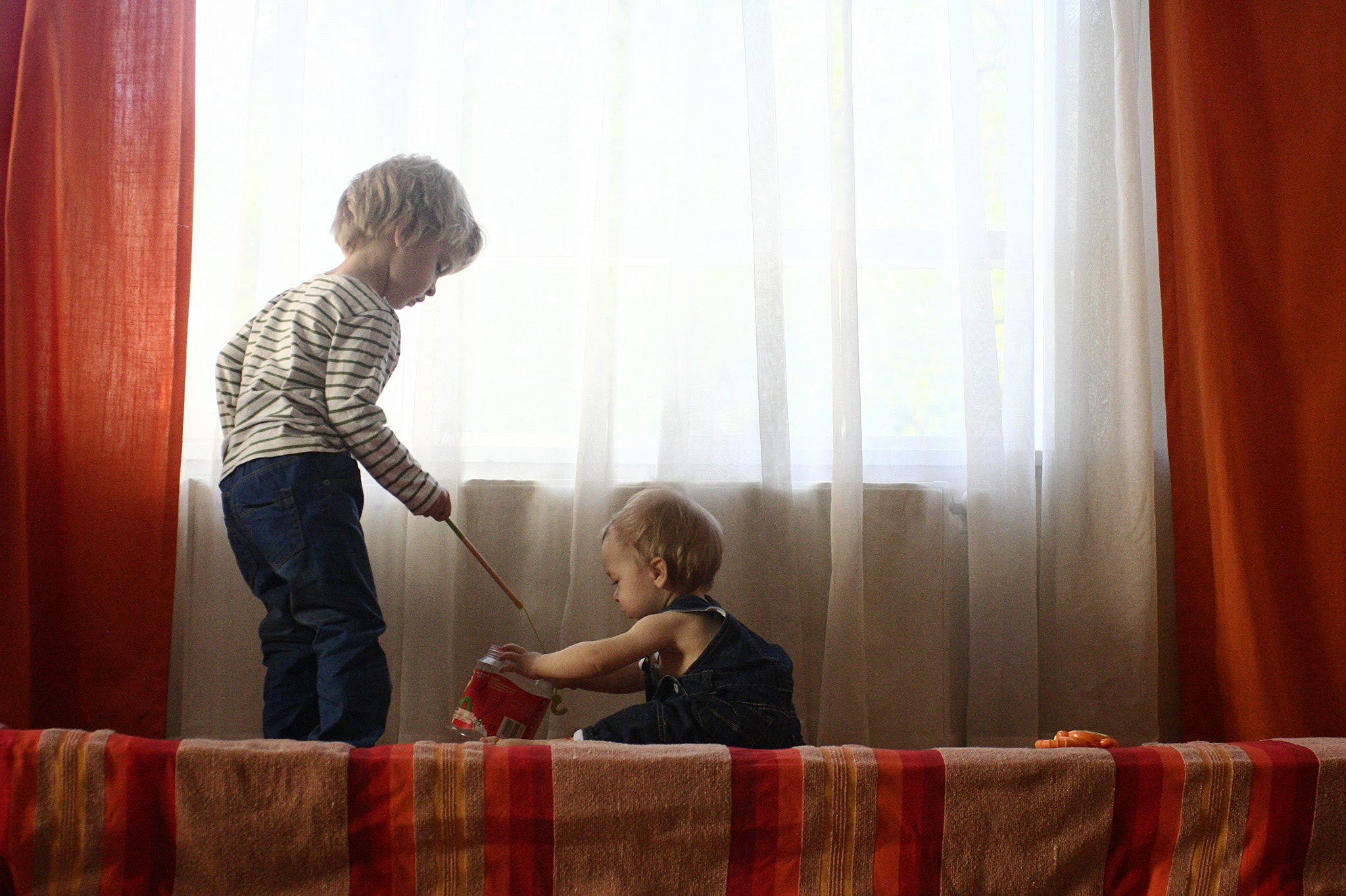 Anton and Neve in the orange house