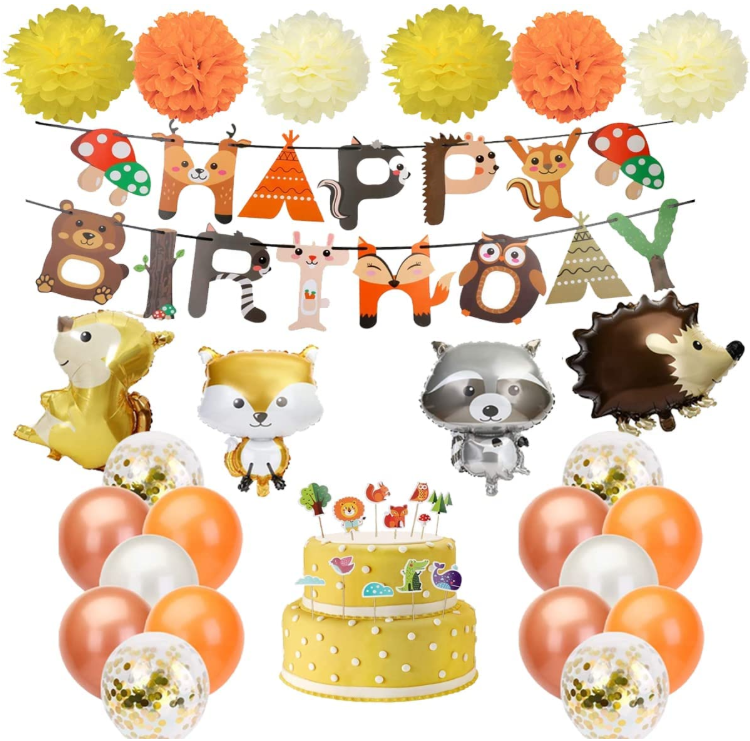 Woodland Animals Kids Birthday Party Decorations Forest Safari Jungle Party Supplies Baby Girl Boy Baby Shower Party Supplies Buy Forrest Woodland Animals Fox Squirrel Hedgehog Raccoon Balloons Toy And Birthday Banner