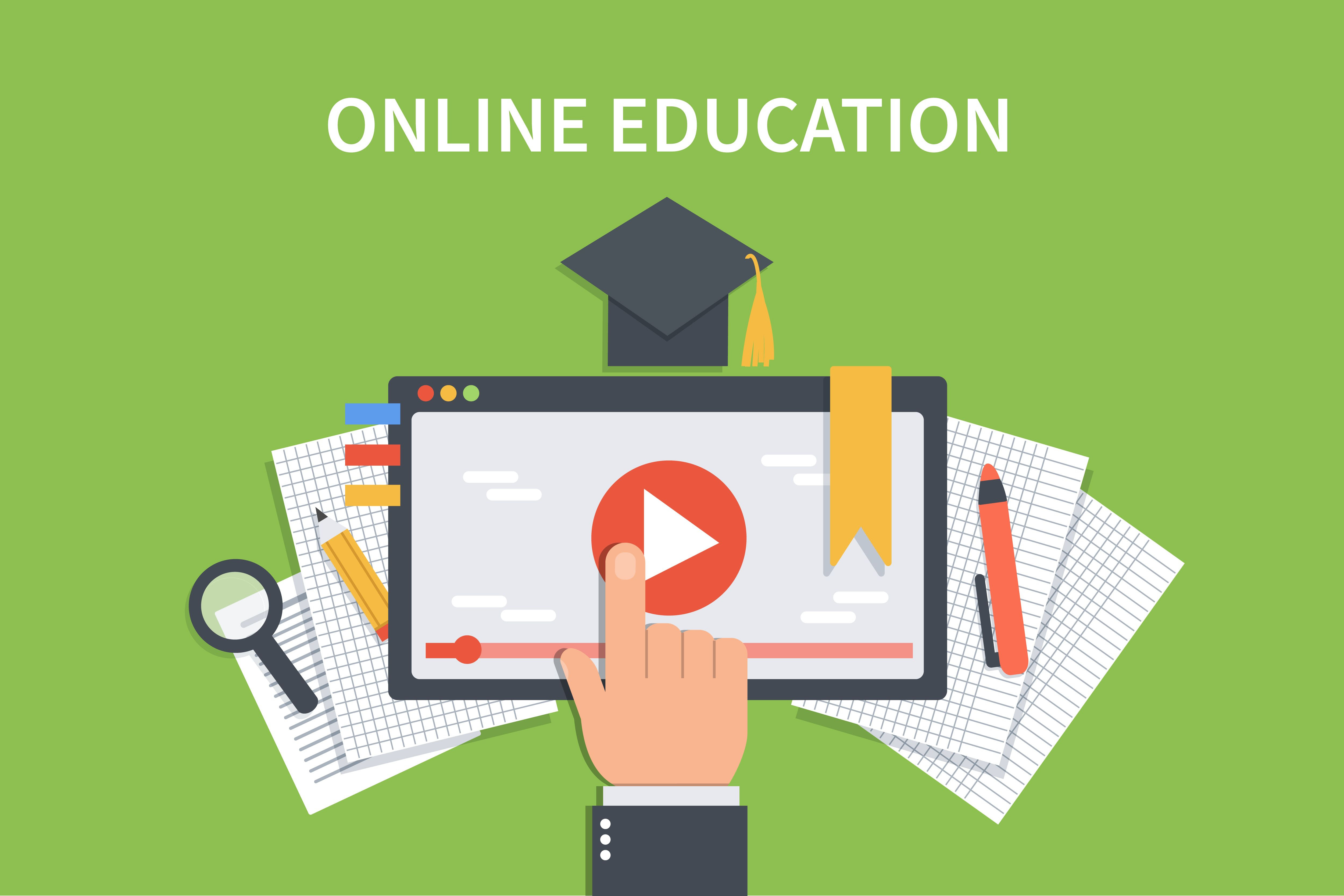 Ilustrasi pendidikan secara online Shutterstock