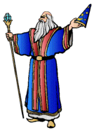 wizard with staff and cap animated gif