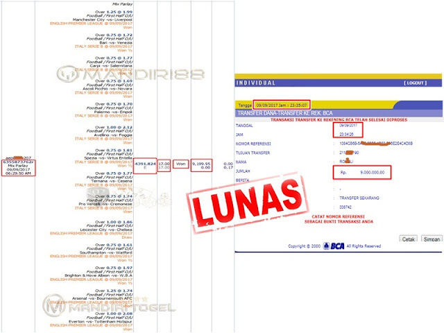 Selamat Kepada ROxxLi yang sedang beruntung dan memenangkan Jackpot MIX PARLAY