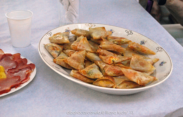 Brick pastry filled with pumpkin and goat cheese
