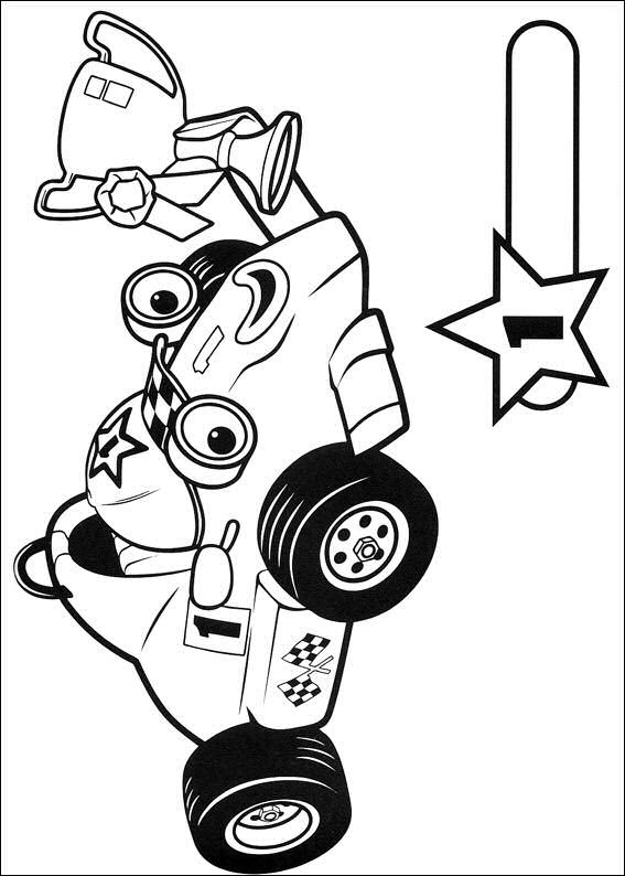 Kids N Fun Kleurplaat Roary De Racewagen Roary Wint De Beker