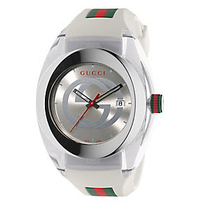 Gucci Sync men's stainless steel white rubber strap watch - Product ...