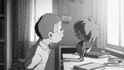 ドラえもん のび太と緑の巨人伝 モノクロのアニメ