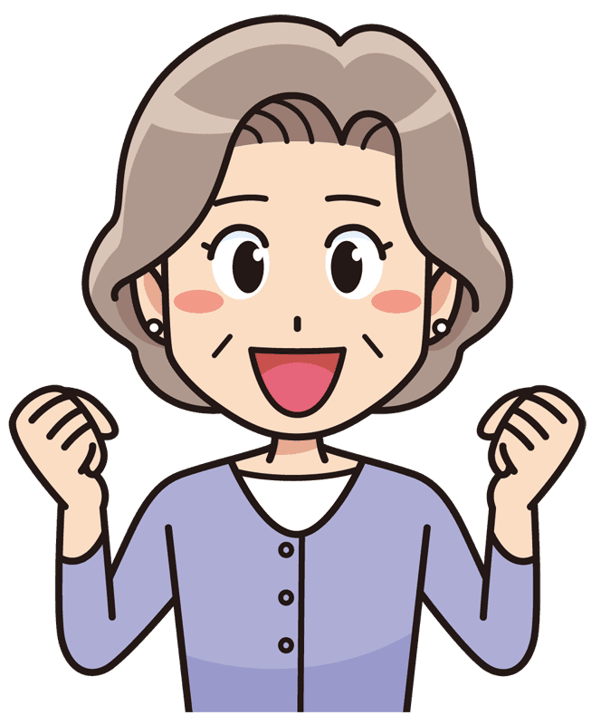 ガッツポーズする元気な高齢女性 無料イラスト素材 イラスト素材図鑑