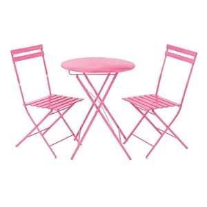 Amazon.com : Parisian Pink Bistro Table : Outdoor And Patio Furniture