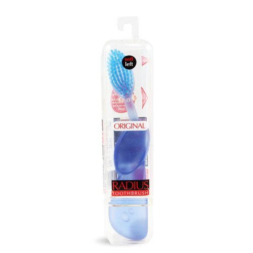 Radius Original Left Hand Toothbrush, Soft Bristles, Adult,  Colors May Vary
