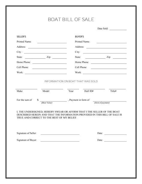 Boat Bill Of Sale Template | Templates Microsoft Office 2020