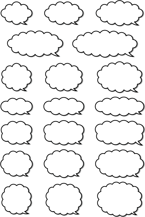 フリーイラスト 種類の白黒の吹き出しのセットでアハ体験 Gahag 著作権フリー写真 イラスト素材集