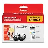 Canon PG-210 XL CL-211 XL and 4-Inches x 6-Inches - 50 Sheets