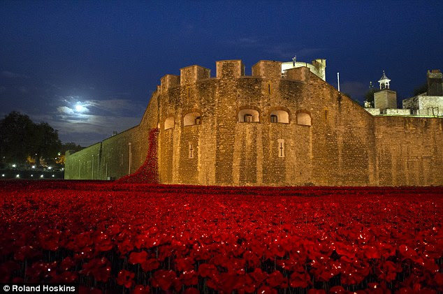 Location, location, location: The place in the UK that received the most check-ins on Facebook, was the Warner Bros. Studio Tour London, followed by Madame Tussauds and the Tower of London, as people talked about the poppies display (pictured) to mark 100 years since the beginning of the First World War
