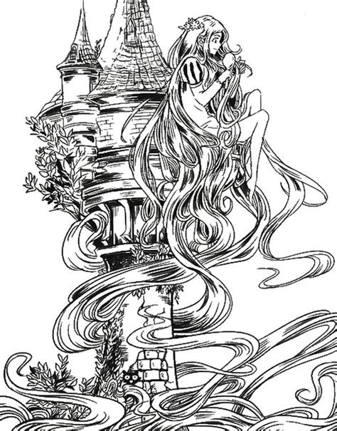 anti stress kleurplaten prinsessen rapunzel