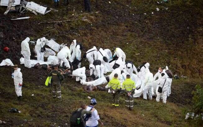 Avião com o time da Chapecoense caiu na Colômbia e matou 71 pessoas. Foto: AFP