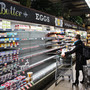 Empty shelves where eggs should be at a Whole Foods Market in Washington, D.C. The store blames increased demand for organic eggs.