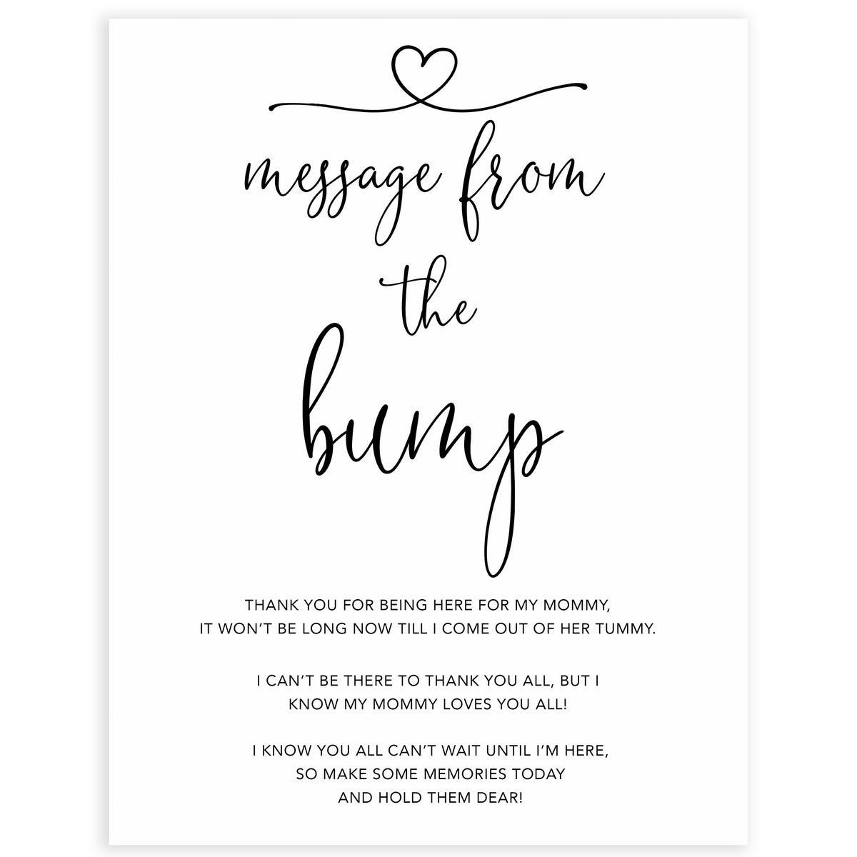 A Message From The Bump - Minimalist Printable Baby Shower Games – OhHappyPrintables