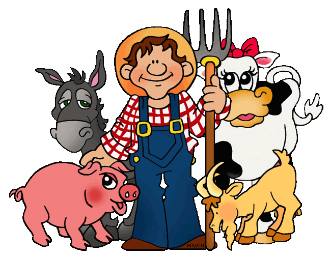 farmer and animals