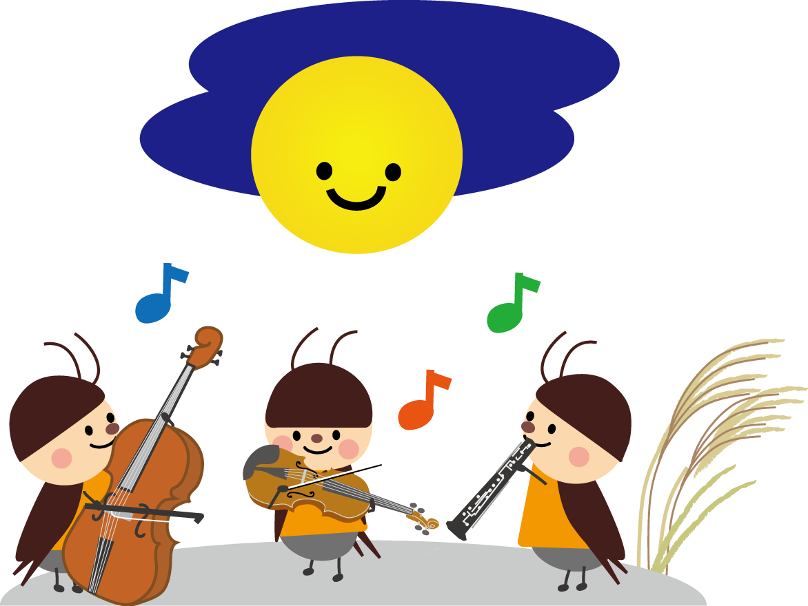 虫の音楽会のイラスト 無料イラスト素材