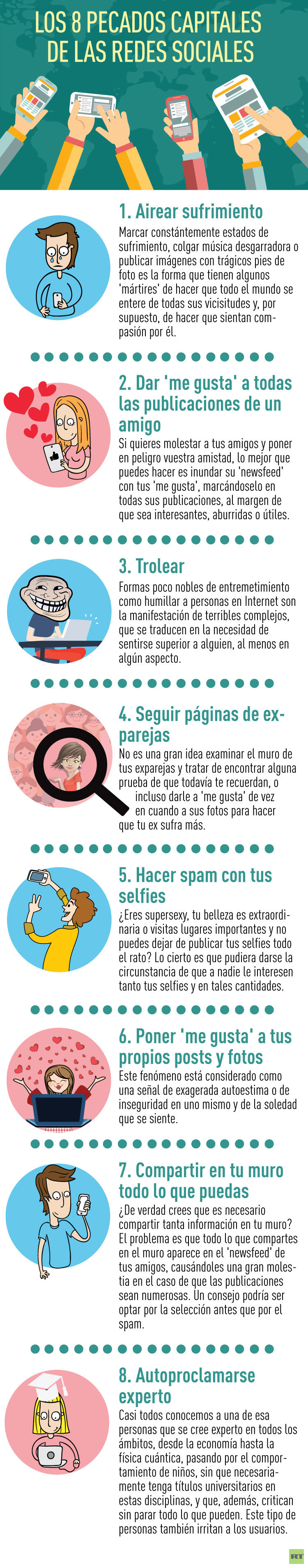 8 pecados capitales de las Redes Sociales