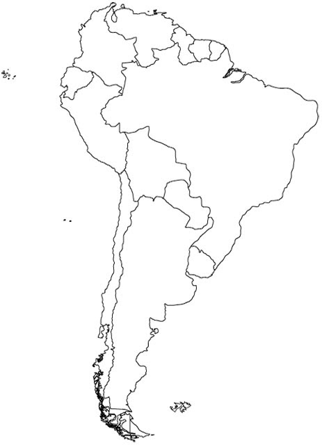 south america outline map