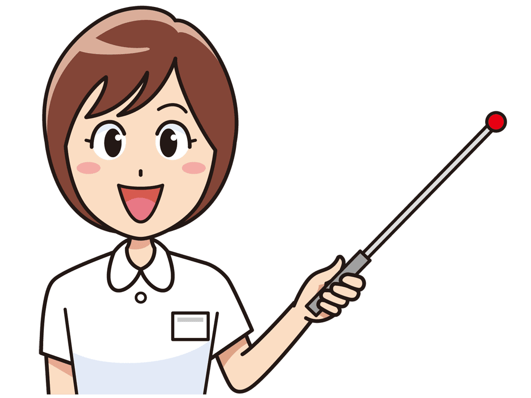 指示棒を持つ笑顔の女性看護師さん 無料イラスト素材 イラスト素材図鑑