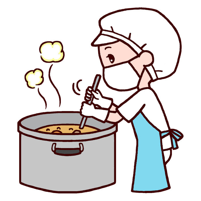 調理員2 カラー 給食の無料イラスト 生活 学校素材