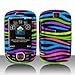 Black with Green Purple Pink Multi Color Zebra Design Snap on Hard Skin Shell Protector Faceplate Cover Case for Samsung Smiley T359 + Microfiber Pouch Bag + Case Opener thumb