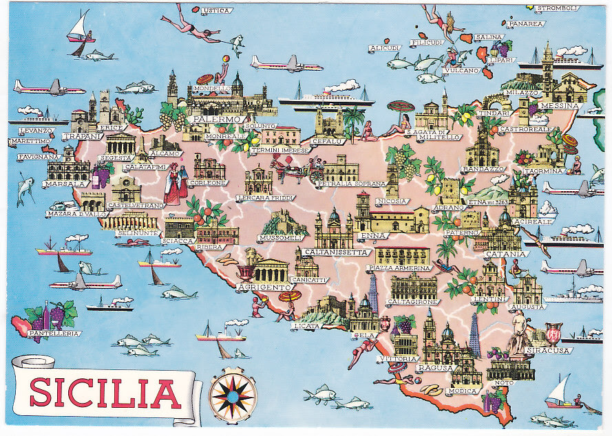 Dettagliata Sicilia Cartina Turistica