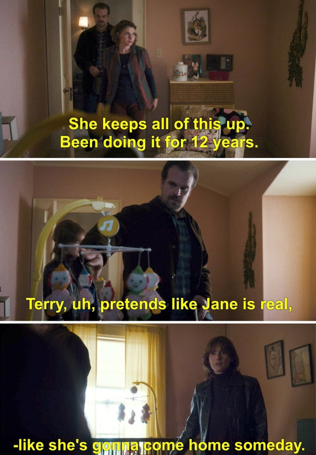 Meanwhile, Terry's spent the past 12 years going insane waiting for her kid to come back.
