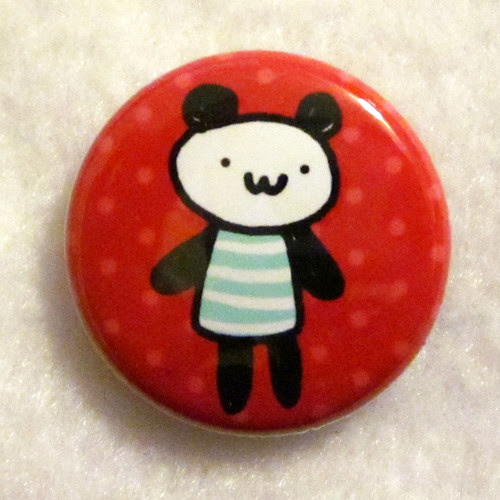 Stripey Shirt Panda Bear - Button 01.16.11