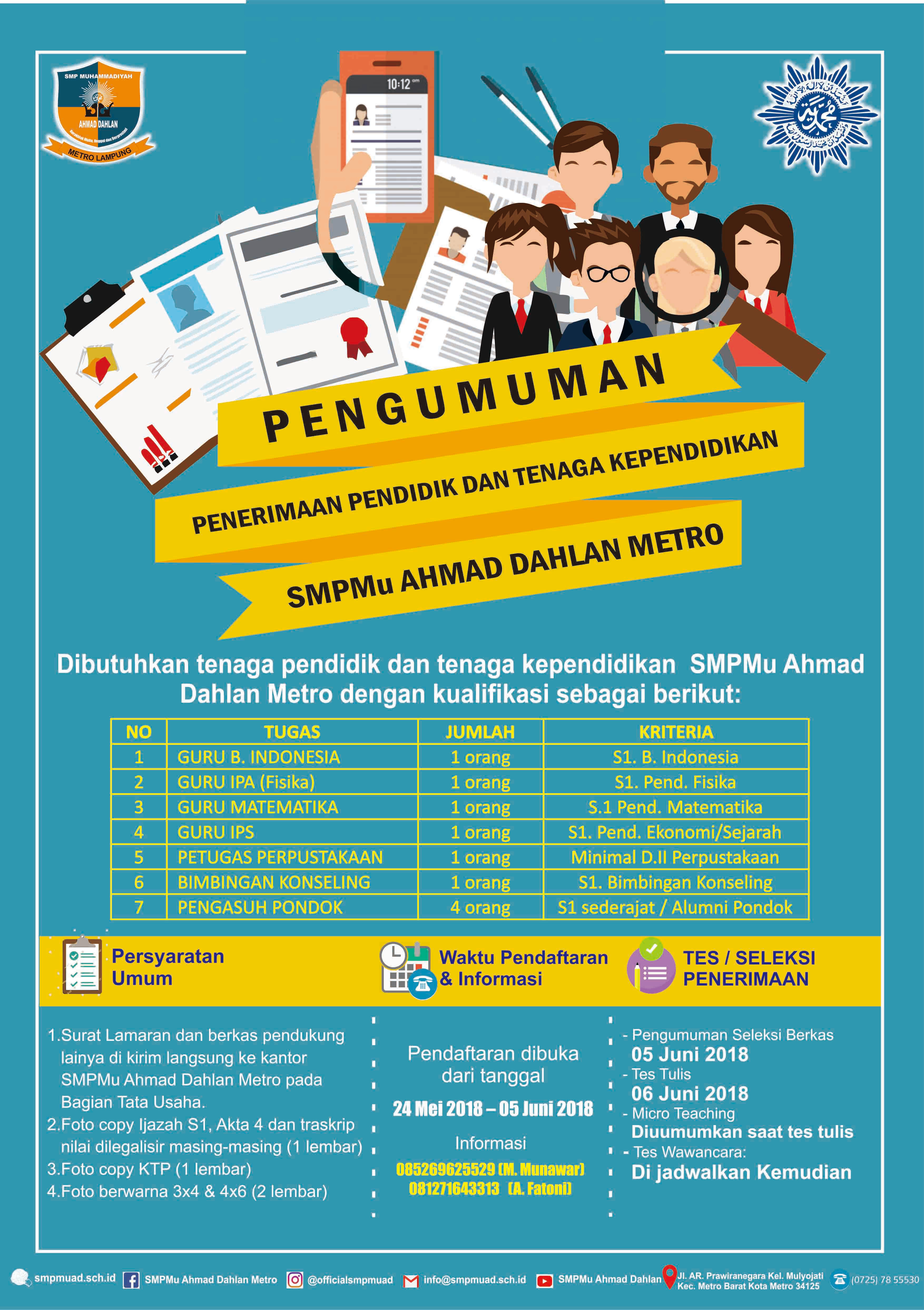 Penerimaan Tenaga Pendidik Guru dan Tenaga Kependidikan 2018 05 26 10 41 42 PENGUMUMAN