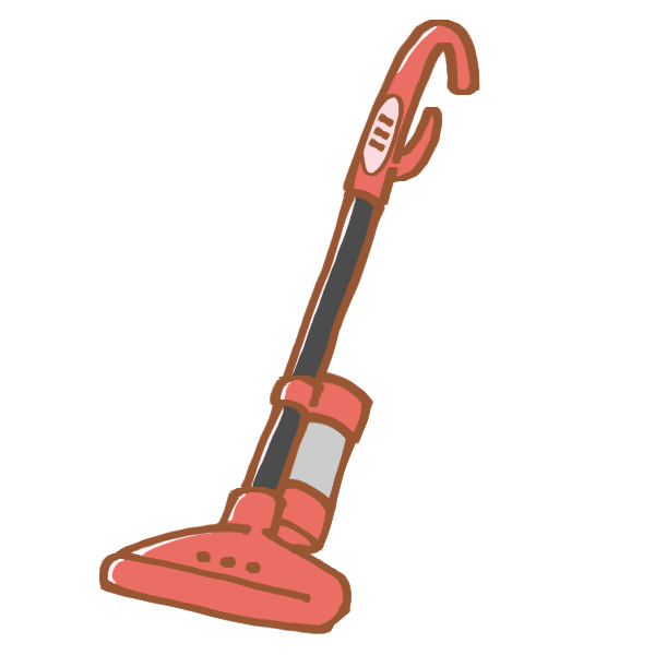 赤いスティック掃除機のイラスト かわいいフリー素材が無料のイラストレイン