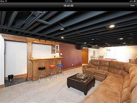 paint basement ceiling infrastructure black  save money