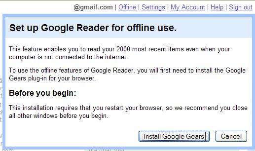 Cài đặt để sử dụng Google Reader ở chế độ Offline