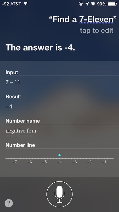 Siri finding a 7-11