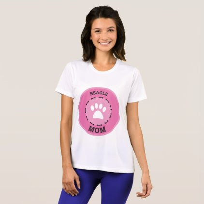 Circle Beagle Mom Badge T-Shirt