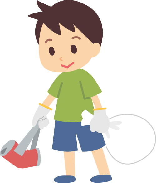 ゴミ拾いする健気な男の子の商用無料イラスト素材 Png Design Vector