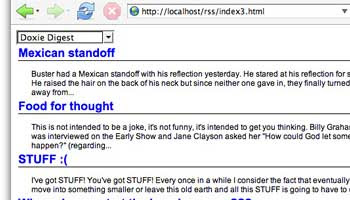 Ajax RSS reader - Screenshot