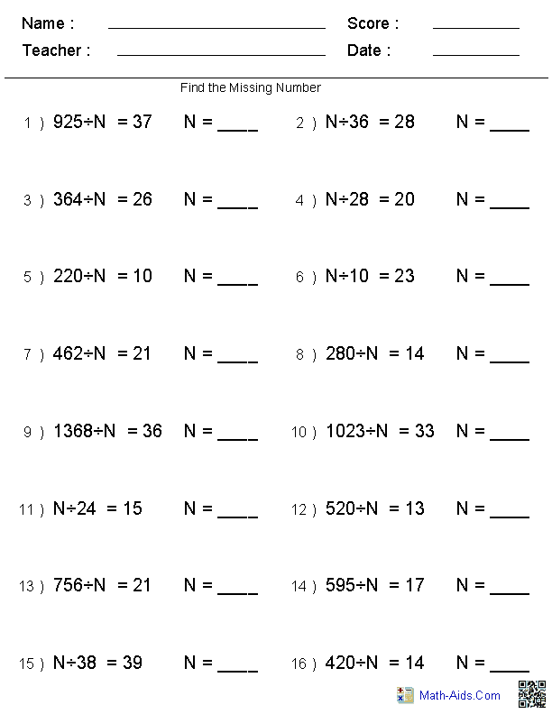 Division Worksheets | Printable Division Worksheets for ...