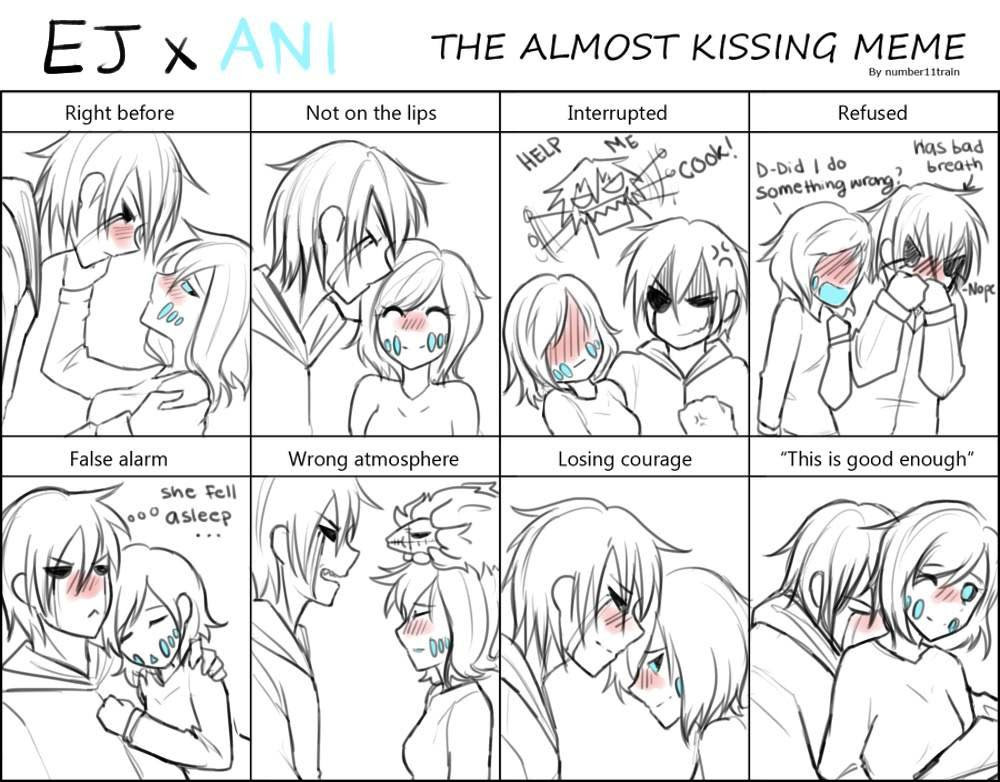 The Almost Kissing Meme Ej X Ani Creepypasta Amino