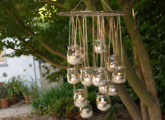 diy Projects} Eco-Friendly Outdoor Chandelier