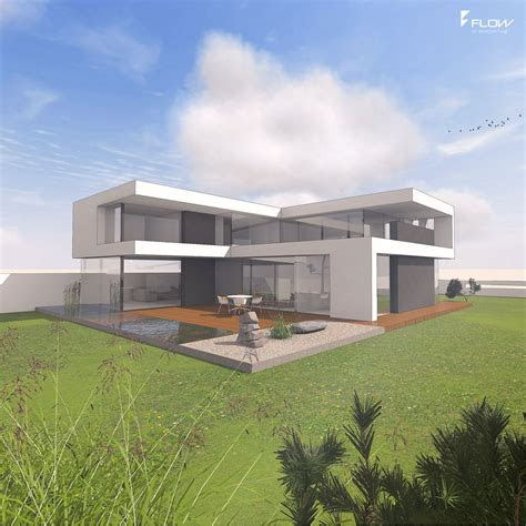 modernes wohnhaus mit flachdach  wwwflow architekturde
