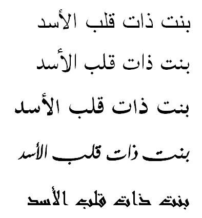 "Lion-Hearted Girl" in Arabic. I hope you like the designs Vicky!