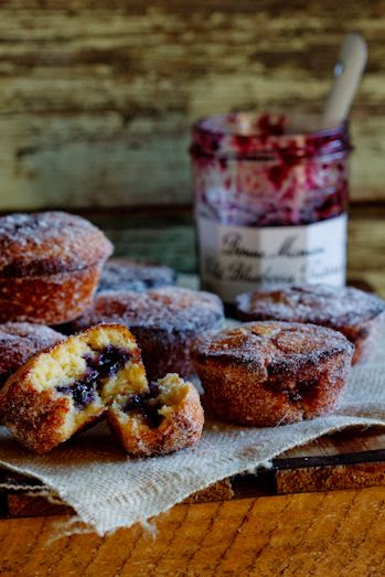 Baked Doughnut muffins with Blueberry Jam -