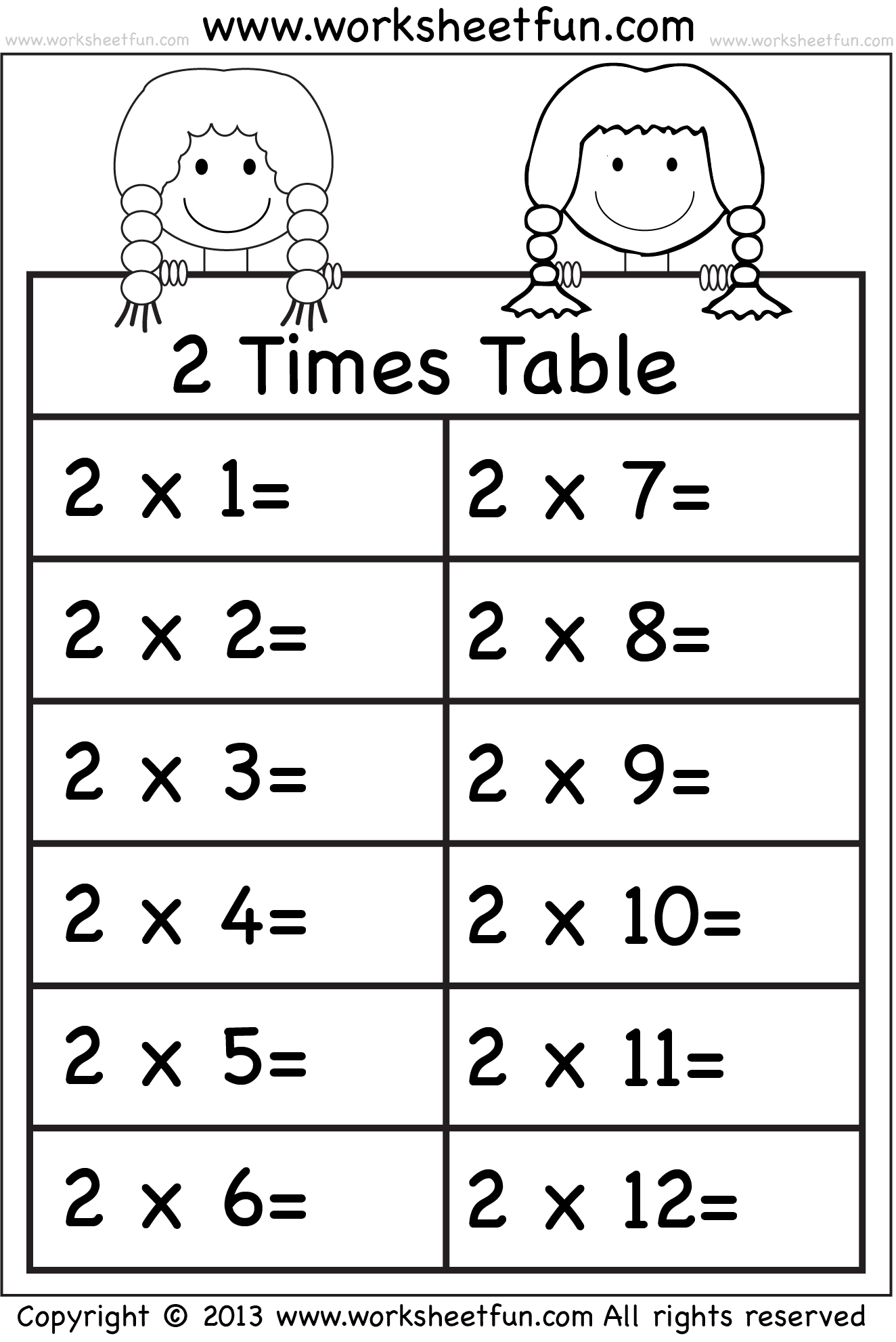 Times Tables Worksheets 2 3 4 5 6 7 8 9 10 11 And 12 Eleven Worksheets Free Printable Worksheets Worksheetfun